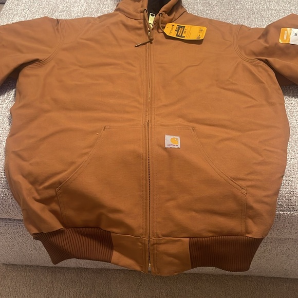 Carhartt Men's Brown Duck Hooded Work Jacket - Picture 5 of 9